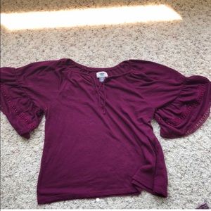 Bell sleeve purple top